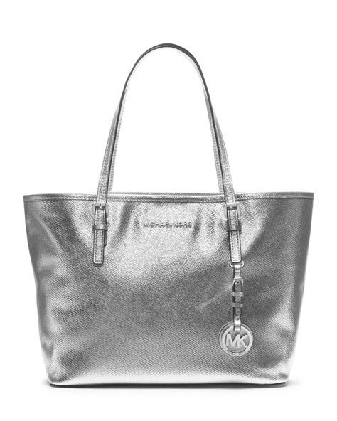 michael kors jet set travel tote silver hardware|michael kors packable tote.